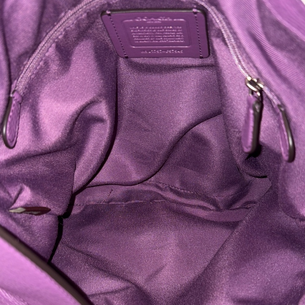 Coach Lexy Purple Leather Hobo Bag - Picture 8 of 11